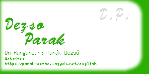 dezso parak business card